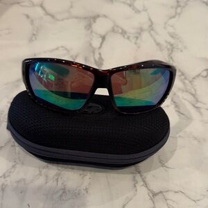 Costa Del Sol Tortoise Shell Sunglasses with Mirrored Lenses -